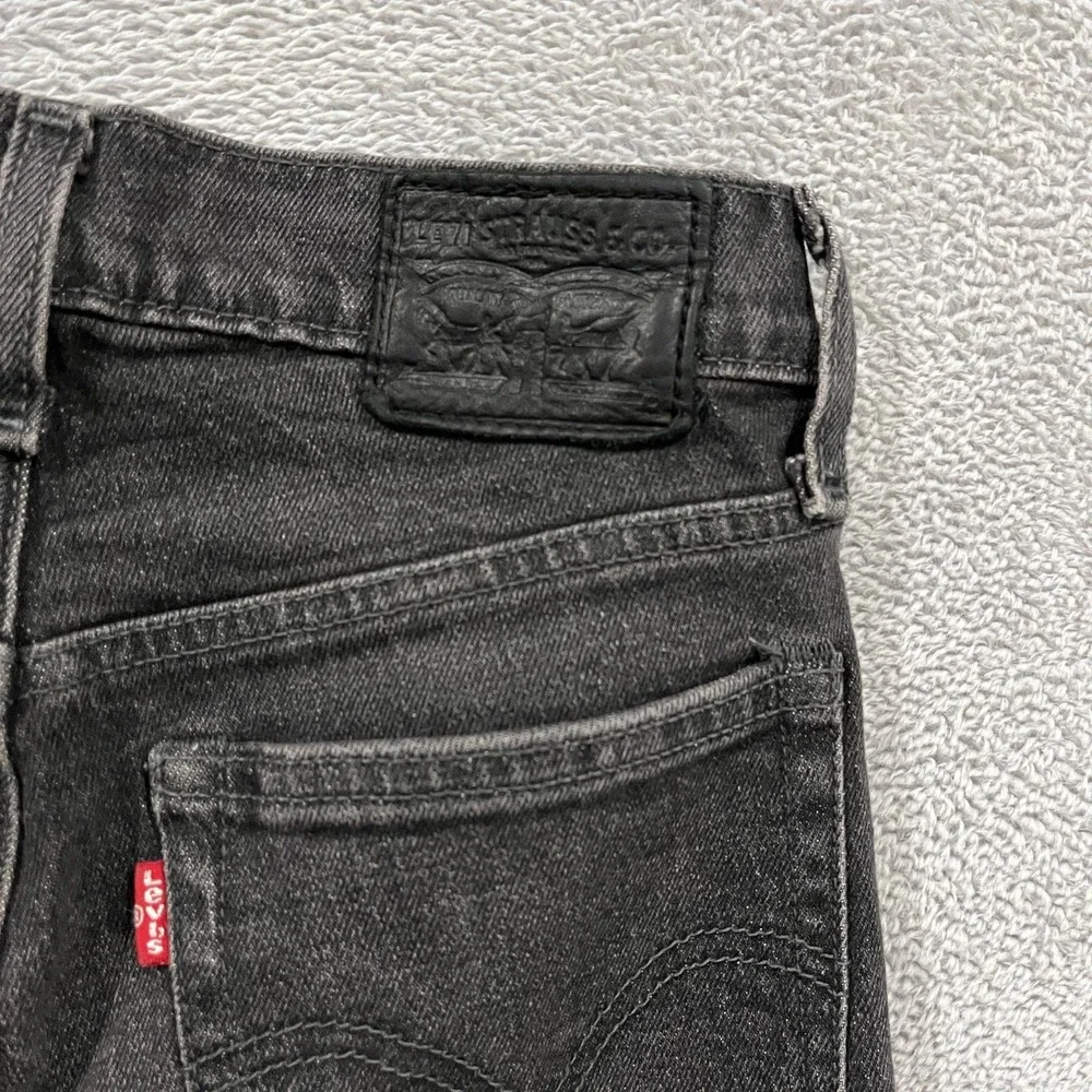 Levis Premium Jeans Women 24 Button Fly Raw Hem Ankle Grunge Goth Y2K Streetwear